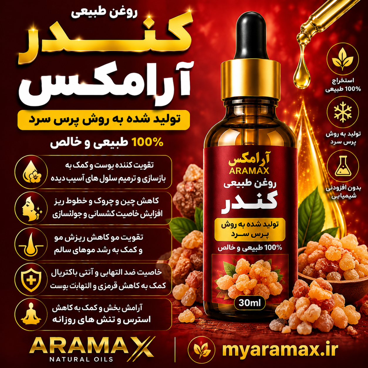 روغن کندر | جوان‌ساز، ضد التهاب و ترمیم‌کننده پوست